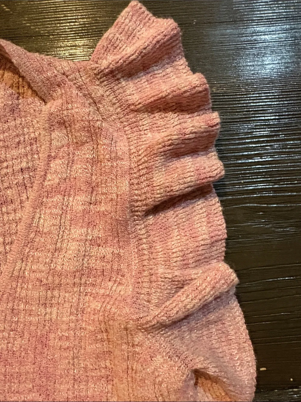 J. Crew Pink Ribbed Knit Tank with Ruffle Sleeves